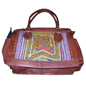 <b>Boho</b> Style Ethnic Cotton <b>Bag</b> for Women Festival Ready with Bright Hand Embroidery Zipper Closure for Culture Lovers - Product Image 1