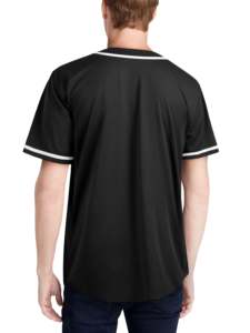 Maillot de baseball noir uni personnalisé coupe confortable maillot de baseball pour hommes chemises boutonnées sports d'équipe actifs maillots de baseball - Product Image 2