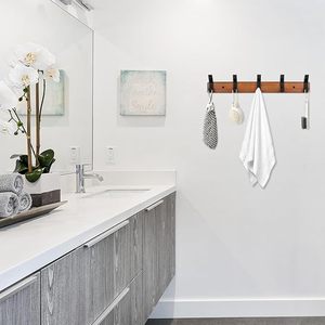 Coat <b>Hook</b> <b>Wall</b> Mounted Coat <b>Rack</b> Long Entryway Hanging Coat <b>Rack</b> With Wood Aluminium Wooden Decorative <b>Hooks</b> & Rails - Product Image 2