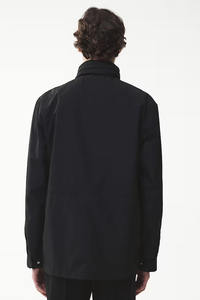 Veste coupe-vent en nylon pour l'extérieur pour hommes Logo personnalisé Doublure en maille thermique Polyester Soft Shell Full Zip Button up Hoodies Jackets - Product Image 3