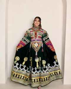 Meilleure vente robes de style afghan pour femmes robe tribale afghane décontractée à la mode avec broderie simple pour femmes dame fille - Product Image 6