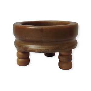 Bol surélevé en bois de manguier naturel marron pour salade et fruits, fait main, de luxe, vaisselle, centre de table de cuisine, pour la maison et le jardin - Product Image 1