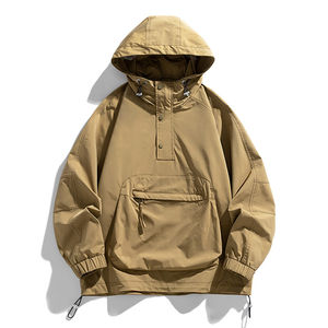 2025 chaqueta cortavientos personalizada media cremallera pulóver capucha chaqueta de pista de nailon senderismo al aire libre chaqueta cortavientos impermeable para hombres - Product Image 4