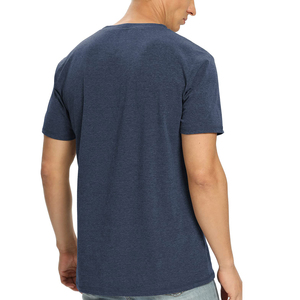 Camisetas de moda de poliéster/algodón para hombre, ropa de punto de verano, patrón sólido, impresión Digital, logotipo de Color personalizado, la mejor calidad - Product Image 3