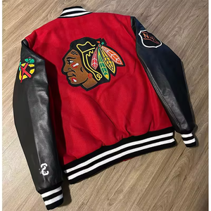 Patchs brodés en chenille personnalisés, fabricant en gros vintage, veste boutonnée streetwear pour hommes, veste universitaire - Product Image 4