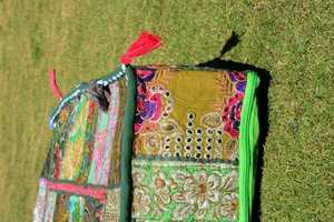 New Arrival Bohemian Vintage Square Cushion Cover Handmade Indian Patchwork Embroidered <b>Floor</b> Pouf Festival Pattern - Product Image 6