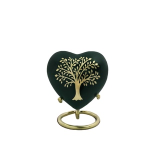 Urna de Corazón Verde-Mini urna de recuerdo de corazón de cenizas humanas-Urna de árbol de la vida pequeña hecha a mano en forma de corazón-Honra a tu ser querido - Product Image 1