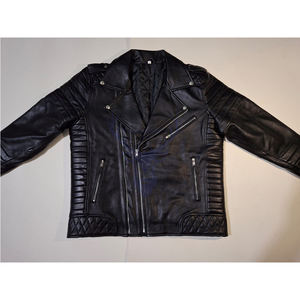 Veste en cuir PU mode britannique de haute qualité pour hommes de style High Street Veste ajustée noire avec service OEM - Product Image 1