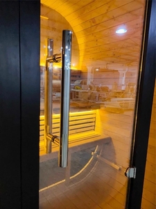 Sauna extérieur en forme de cube pour 6 personnes - Vapeur électrique haute température - Verre panoramique - Product Image 5