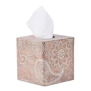 Porte-mouchoirs en résine élégants avec incrustations de nacre pour une pièce maîtresse de salon luxueuse et polie - Product Image 6