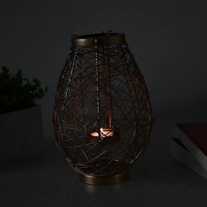 Elegant Gold Wire Lantern Stylish <b>Lighting</b> for Any <b>Space</b> Gold Wire Lantern Perfect for Creating a Cozy Warm Glow - Product Image 2