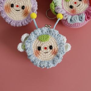 <b>Cute</b> Cartoon Doll Design Hand-Knitted Pure Cotton Coin <b>Purse</b> Wallet Fashionable Accessories - Product Image 3