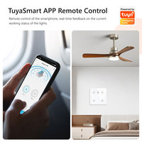 Interrupteur tactile intelligent WiFi Tuya de type 86 avec mesure de puissance, contrôleur de vitesse de ventilateur de plafond, compatible avec Alexa et Google Home