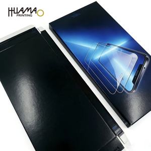 Boîte en carton noir écologique pour protection d'écran mobile en verre trempé, avec logo et dimensions personnalisés, vente en gros - Product Image 4