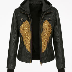 Venta al por mayor de chaquetas de cuero personalizadas de fabricante OEM de alta calidad de cuero genuino chaquetas de moto hombres mujeres - Product Image 4