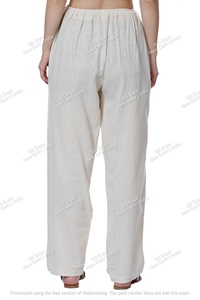 100% coton écologique solide pyjama pantalon respirant blanc vêtements de nuit confortable vêtements de nuit amples vêtements de détente été vert Web - Product Image 5