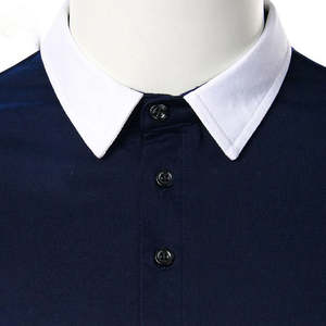 Camisa de Golf Deportiva Casual de Verano para Hombre, 100% Algodón, Tejida, Transpirable, Lisa, con Logotipo Personalizado, Manga Corta, Cuello Camisero, Venta al Por Mayor - Product Image 3