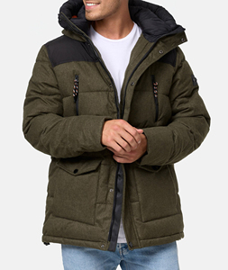 Veste matelassée pour homme, impression OEM, style streetwear, logo personnalisé, veste d'hiver pour homme avec poche - Product Image 6