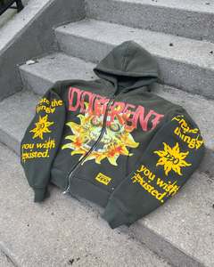 Custom Heavyweight DTG Impreso Logo Sun Faded Vintage Hoodies Hombres Acid Wash Oversized Boxy Street Wear Hoodie - Product Image 6