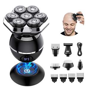 Rasoirs électriques à tête magnétique pour hommes chauves, étanches IPX7, avec écran LED, rechargeables, rotatifs, fonctionnement allemand - Product Image 1