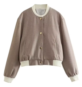 แจ็กเก็ตเลตเตอร์เมนของผู้หญิงแห้งเร็วสีพื้นสำหรับใช้กลางแจ้ง2025ใหม่ - Product Image 1