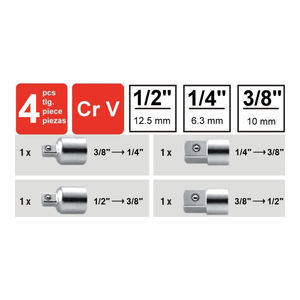 ชุดอะแดปเตอร์ซ็อกเก็ต5ชิ้นสำหรับผู้ผลิต ODM ไต้หวัน1/4 "Dr. 3/8 "ดร. แมคคัล" 1/2 "ดร. ชุดเครื่องมือช่าง - Product Image 2