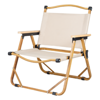 Chaise de camping en tissu Oxford 600D, cadre en bois de hêtre, pliable, légère, pour l'extérieur
