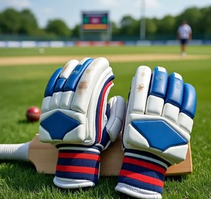 ถุงมือตีคริกเก็ตขอบโค้งงอออกแบบโลโก้มืออาชีพคุณภาพสูงเลือกสีและวัสดุได้ตามต้องการ - Product Image 5