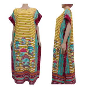 Motif floral jaune Chibi Lgn vêtements de nuit pour femmes Super relaxant taille élastique robe thermique avec grande taille pour l'été - Product Image 5