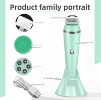 Tragbare 4-in-1 Elektrische Gesichtsreinigungsbürste Wasserdichte Sonic-Gesichtspflegemaschine Peeling-Massagegerät Spa-Set Individuelles Design