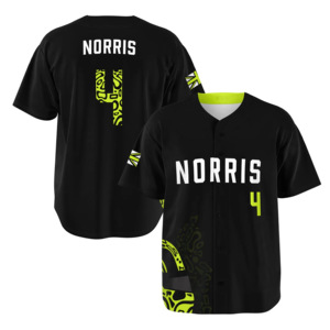 Camiseta de béisbol personalizada para hombre, uniforme de softbol negro con botones y ropa deportiva transpirable por sublimación a la venta - Product Image 4