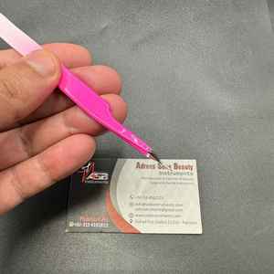 Pince à épiler pour cils en acier inoxydable de haute qualité, conçue avec précision, durable, pointe aiguë, antistatique ASB - Product Image 3