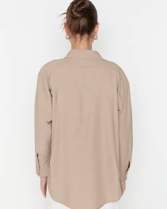 Camisa de mujer de alta calidad, estilo informal, manga larga, ropa de oficina, cuello vuelto, camisa de primavera sostenible para mujer - Product Image 2