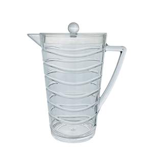 Pichet à boisson vintage en plastique incassable sans BPA avec poignée et couvercle pour restaurant, cuisine, usage domestique - Product Image 1