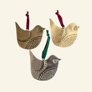 Ornement de Noël suspendu en fer forgé fait main de haute qualité, multicolore, motif d'oiseau, finition rustique, décoration de l'arbre de Noël - Product Image 1