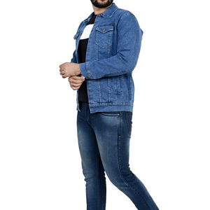 Chaqueta Vaquera de Invierno para Hombre, Suministro Directo de Fábrica OEM, Ropa Exterior Informal, Estilo Urbano, Logotipo Frontal, Transpirable, Venta al por Mayor - Product Image 4