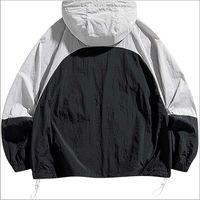 Nouvelle Arrivée 2025 – Blouson Coupe-Vent Homme Style Bomber Hiver Léger Imperméable à Capuche Motif Col Montant Caché