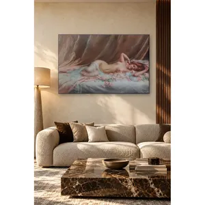 Fida Enjolras Femme allongée parmi des roses Impression sur toile - Product Image 5