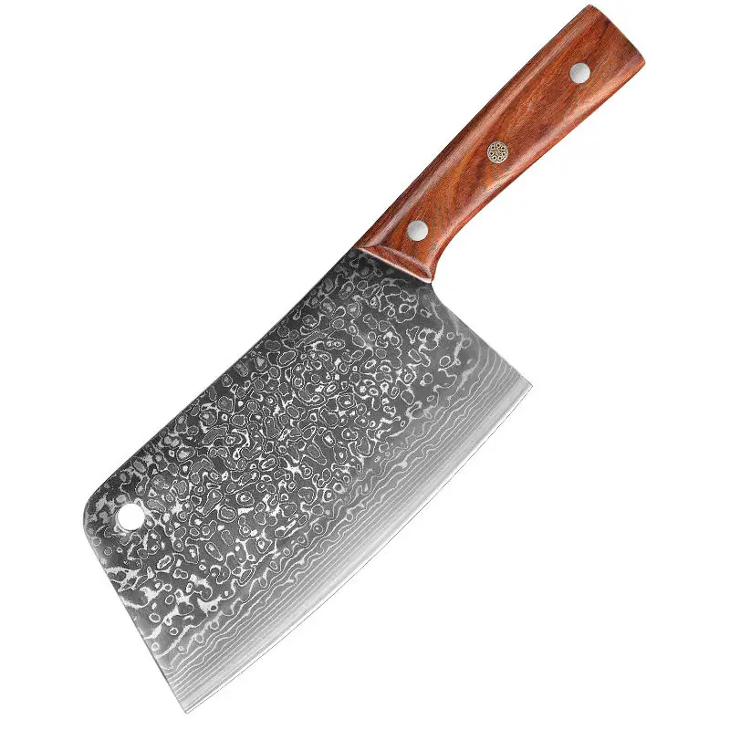卸売カスタマイズダマスカス鋼木製ハンドルクリーバーナイフ \ プロのシェフキッチンナイフ