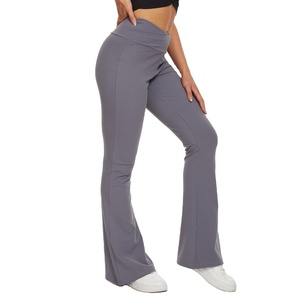 Custom Logo Women Flare <b>Pants</b> <b>Yoga</b> Leggings Trousers Casual Cross Waist High Performance Flared <b>Yoga</b> <b>Pant</b> - Product Image 5