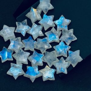 Cuentas de piedras preciosas talladas en estrella facetada de piedra lunar arcoíris Natural, cuentas sueltas talladas de 10MM para fabricación de joyas a precio mayorista - Product Image 3