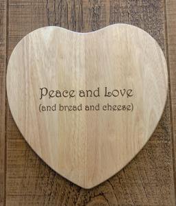Handcrafted Heart Shaped Wooden Chopping Board Custom Engraved Board Ideal for Food Prep And Special Occasions From India - Product Image 1