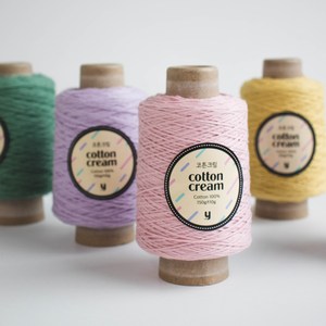 Crema de algodón (150g) Hilo de algodón de color pastel Hilo de alta calidad de Corea del Sur para tejedores de ganchillo - Product Image 3