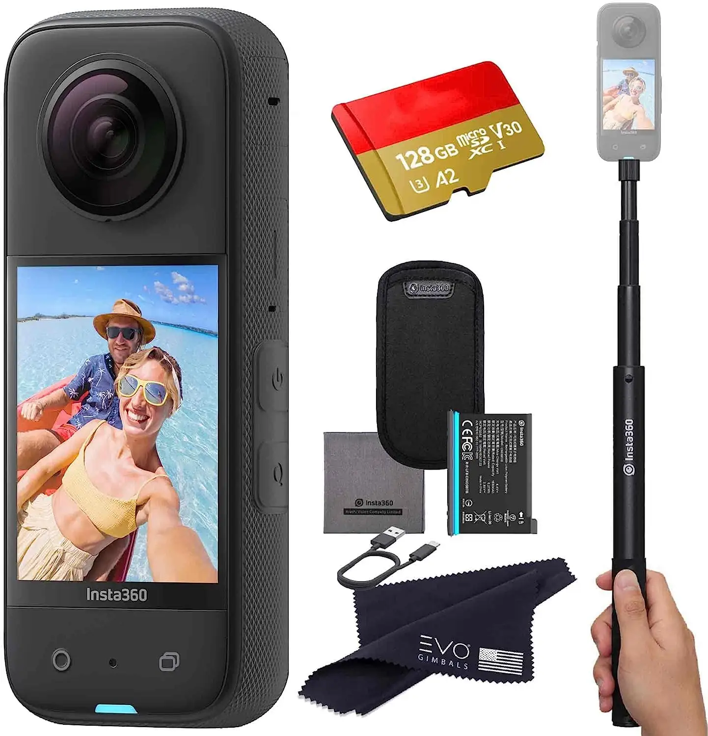 360กันน้ำใหม่กล้องแอ็กชันติด X3 Insta 360พร้อมเซ็นเซอร์48MP 5.7K HDR วิดีโอ selfie จาก USA exporter