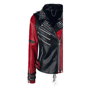 Blouson de moto pour femme en cuir véritable 100% de qualité supérieure, sur mesure, élégant, imprimé sur le devant, coupe-vent, chauffant pour l'hiver - Product Image 6