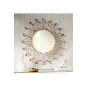 Miroir de forme créative de bordure en fer pour la maison miroir mural de salon de chambre à coucher de Style moderne antique à usage décoratif - Product Image 4