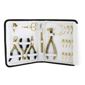 Kit d'outils pour extensions de cheveux en acier inoxydable finition argentée de qualité supérieure avec pinces et enfileurs pour l'installation et le retrait OEM - Product Image 2