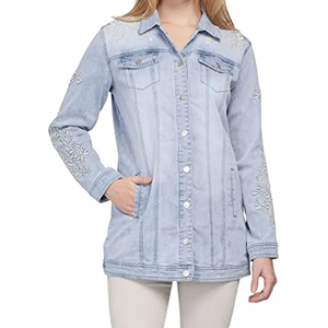 Custom <b>Men's</b> Hooded Varsity Denim <b>Jackets</b> with Animal Print Embroidery 100% Cotton Quick Dry & Breathable Ronpex - Product Image 6