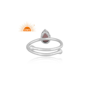 Anillo apilable de piedra lunar de Chocolate Natural de plata de ley fina superventas, fabricante de joyería personalizada - Product Image 4