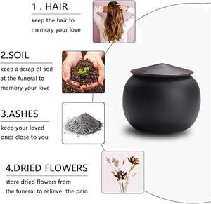 Black Small urn <b>Ashes</b> <b>Keepsake</b> Decorative Ceramic Small urn - Product Image 3